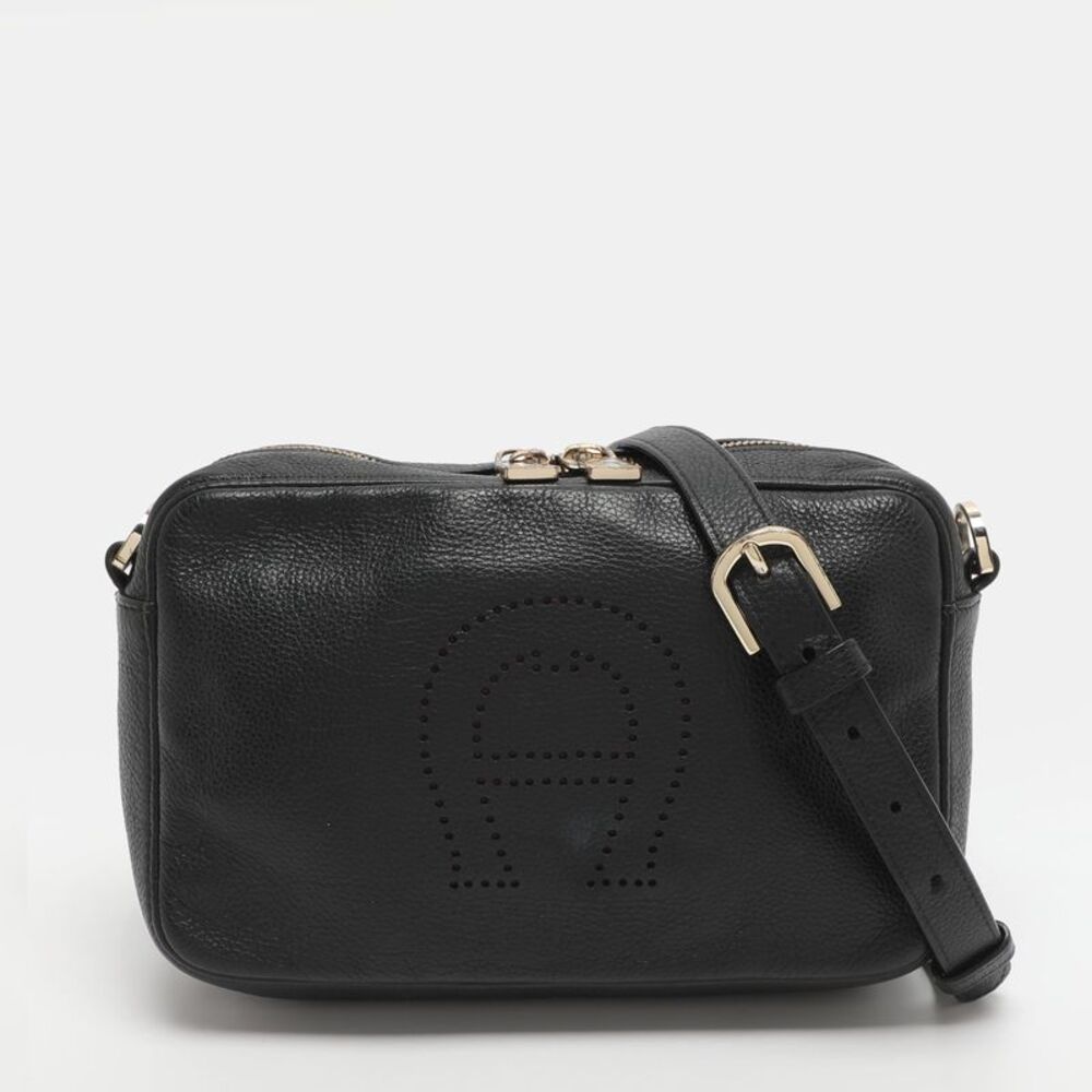 Aigner Black Leather Crossbody Bag